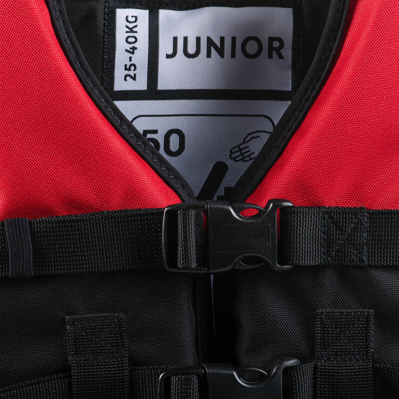 GILET D'AIDE À LA FLOTTABILITÉ JUNIOR 50N POUR LA PRATIQUE DES SPORTS TRACTES.