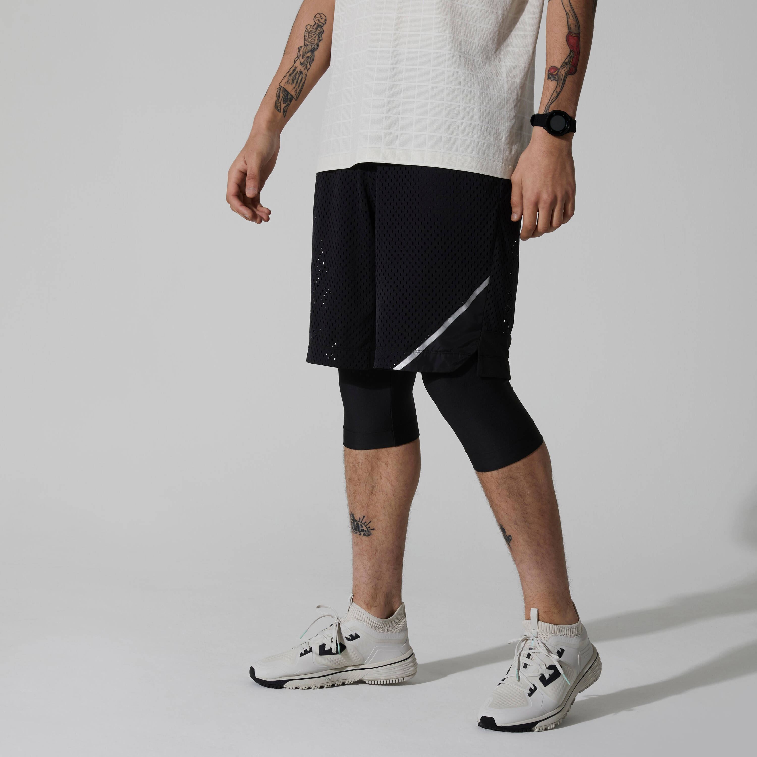 KALENJI DRY+ 2-IN-1 MEN'S BREATHABLE LONG RUNNING SHORTS -  3