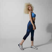 Women's breathable short running leggings Dry+ Feel - blue