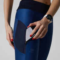 Women's breathable short running leggings Dry+ Feel - blue