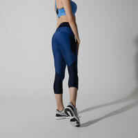 Women's breathable short running leggings Dry+ Feel - blue