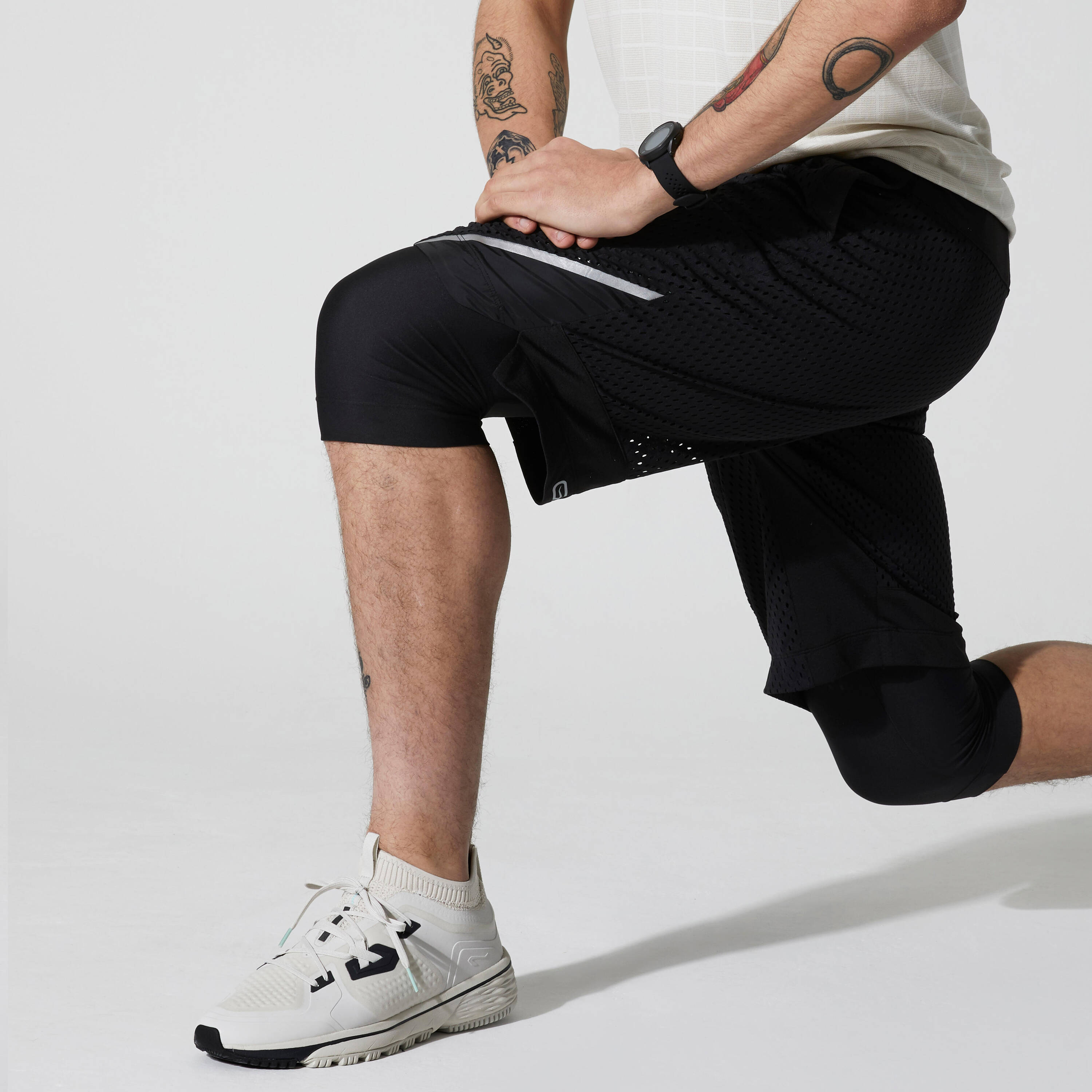 KALENJI DRY+ 2-IN-1 MEN'S BREATHABLE LONG RUNNING SHORTS -  4