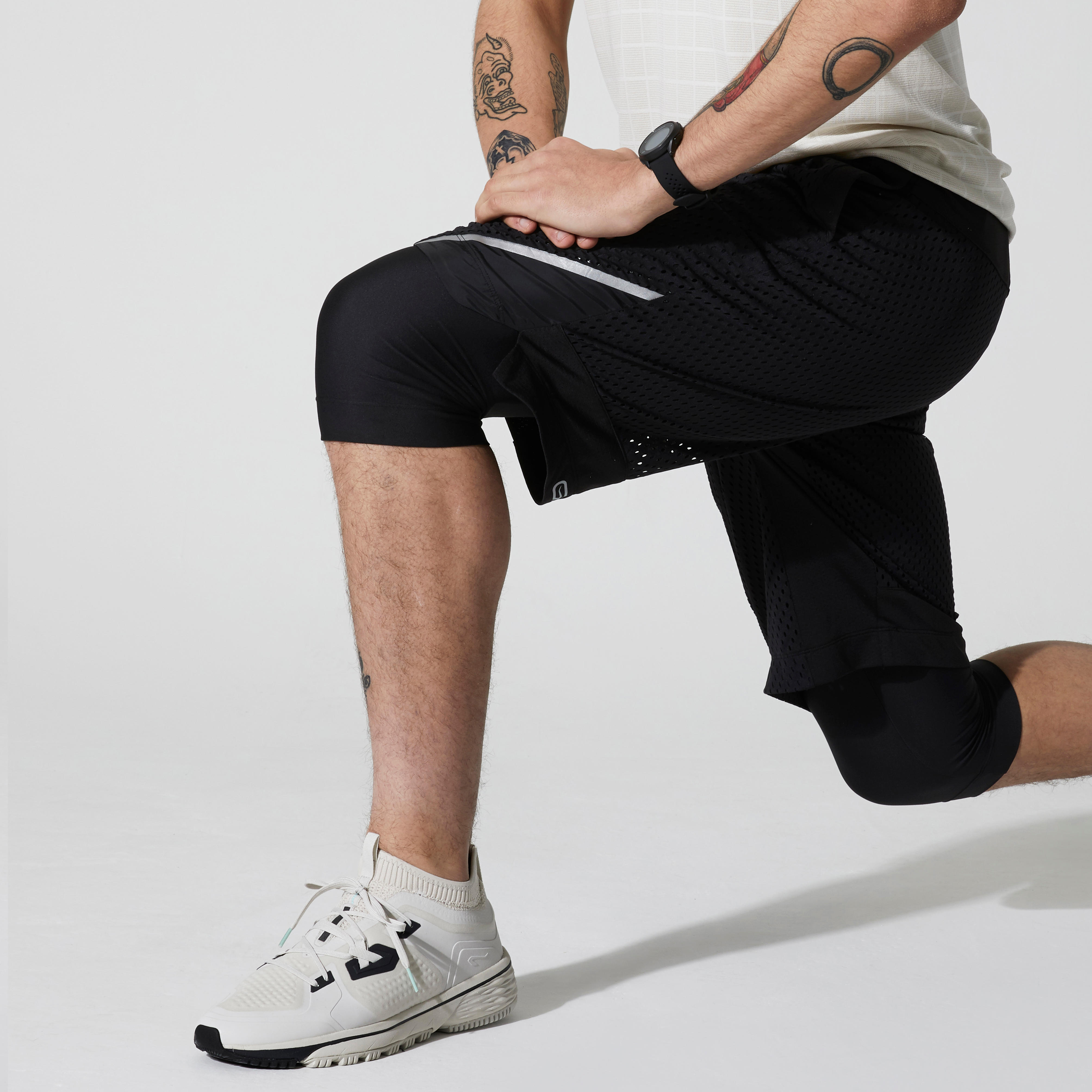 KALENJI DRY 2 IN 1 MEN S BREATHABLE LONG RUNNING SHORTS Decathlon