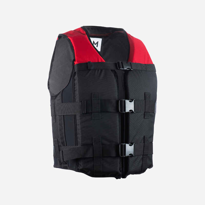 Auftriebsweste Wakeboard 100 Damen/Herren schwarz/rot