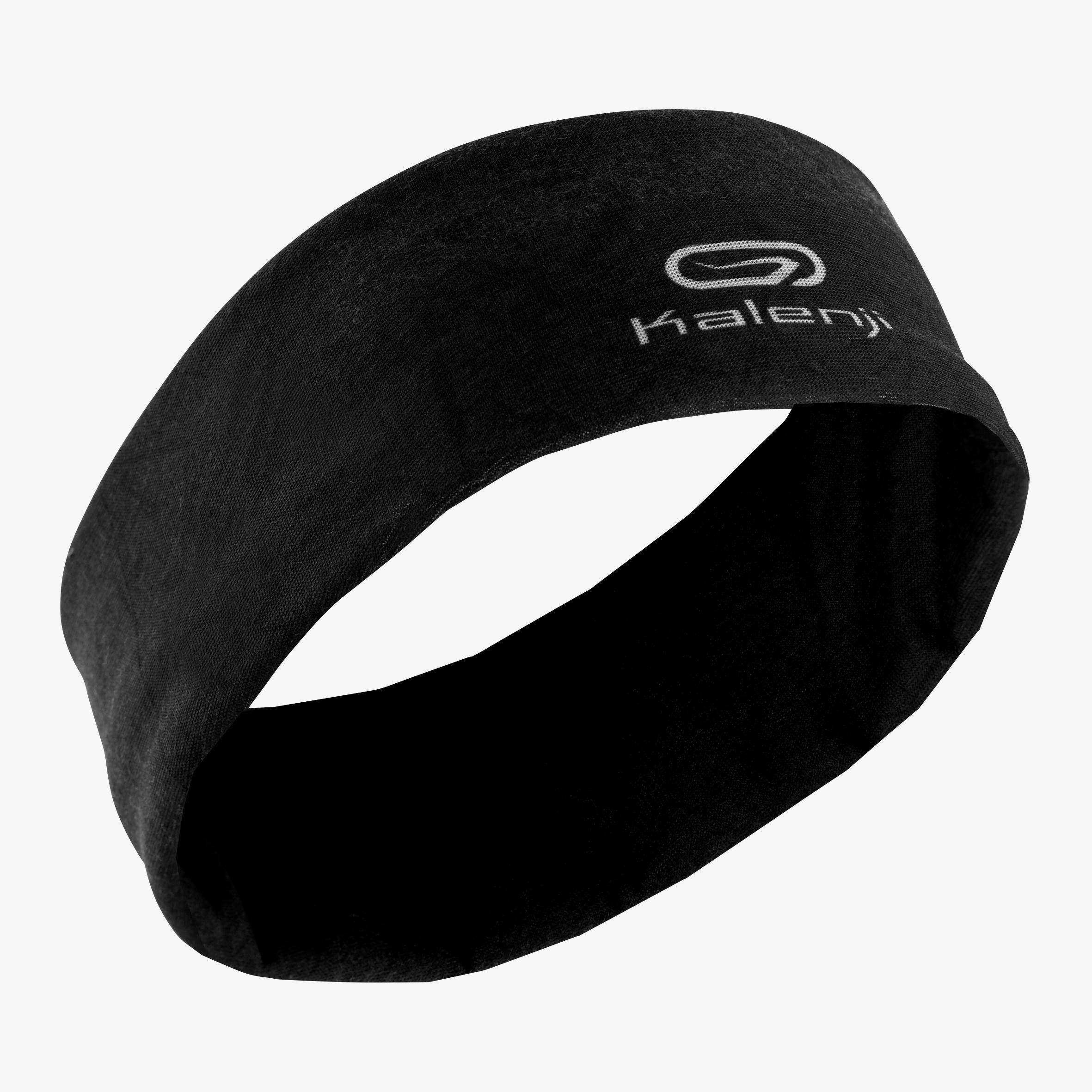 KALENJI MULTIPURPOSE
RUNNING HEADBAND
CARBON GREY/BLACK PRINT -  2
