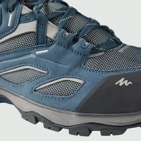 Men's waterproof mountain hiking shoes - MH100 Blue/Grey