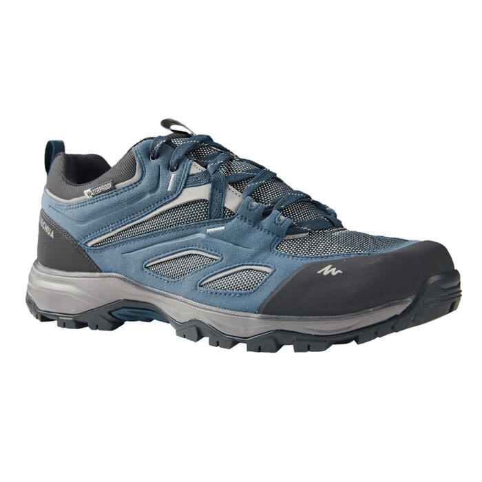 Men Mountain Hiking Waterproof Shoes Quechua MH100 Blue/Grey