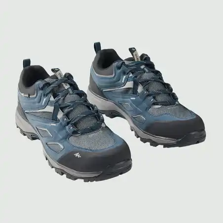 Men's waterproof mountain hiking shoes - MH100 Blue/Grey