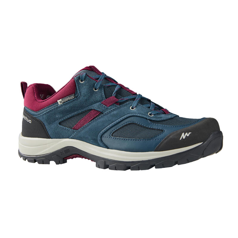 Chaussures imperméables de randonnée montagne - MH100 Bleu/Prune - Femme