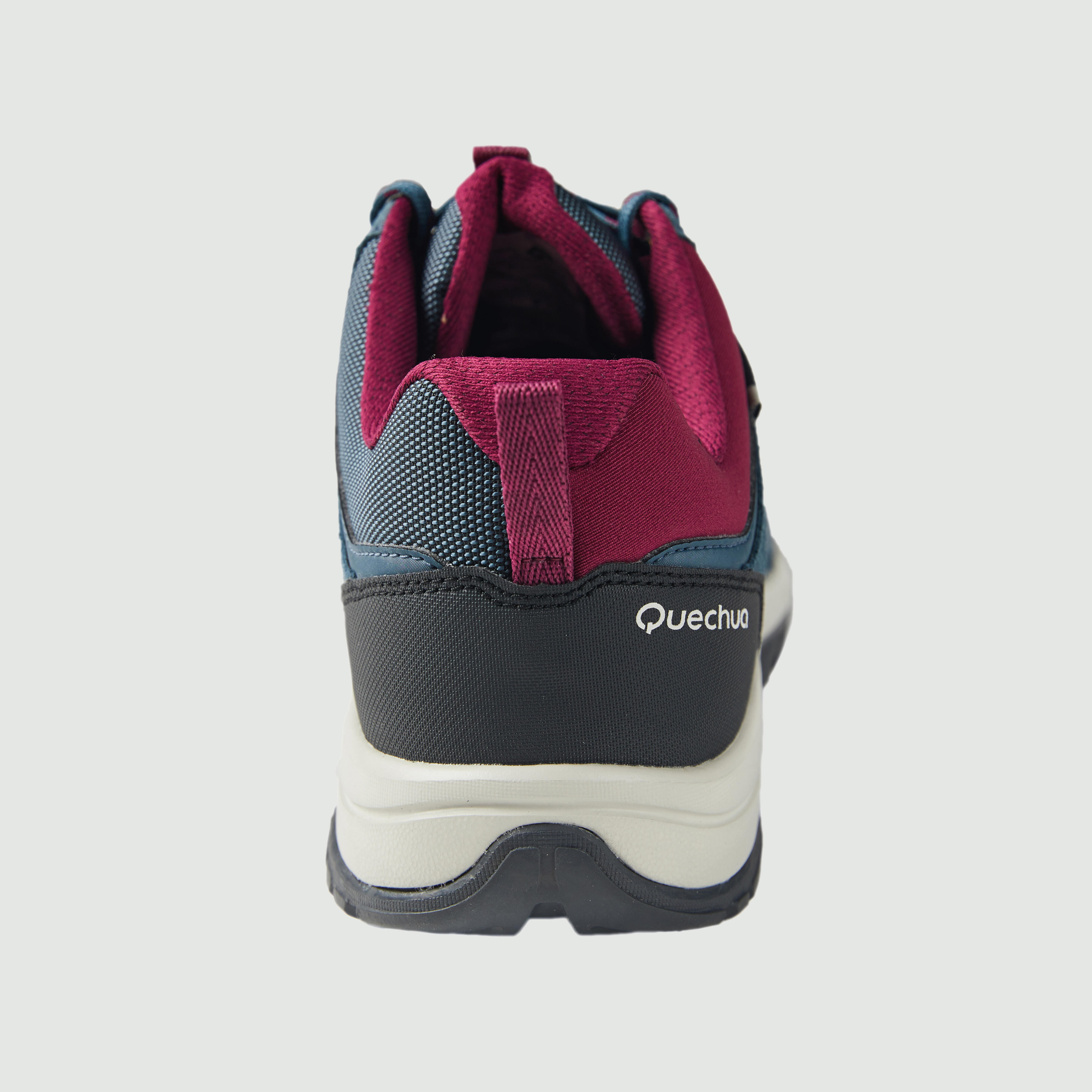 Chaussures impermeables de randonnee montagne MH100 Gris Bleu Femme QUECHUA Decathlon
