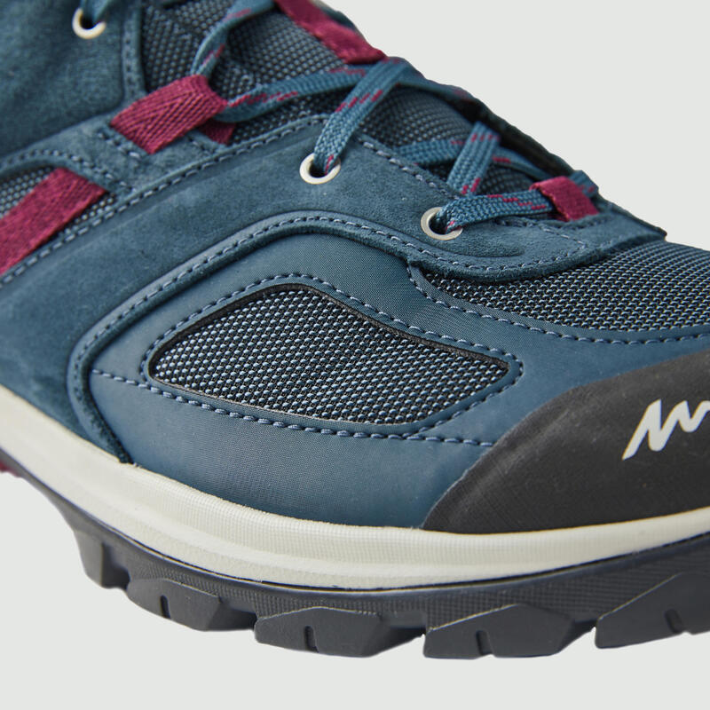 Waterdichte bergwandelschoenen voor dames MH100 blauw/paars