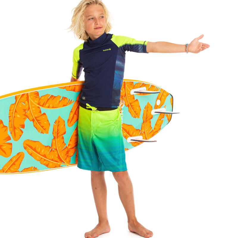Chlapecké surfařské kraťasy 500 zelené