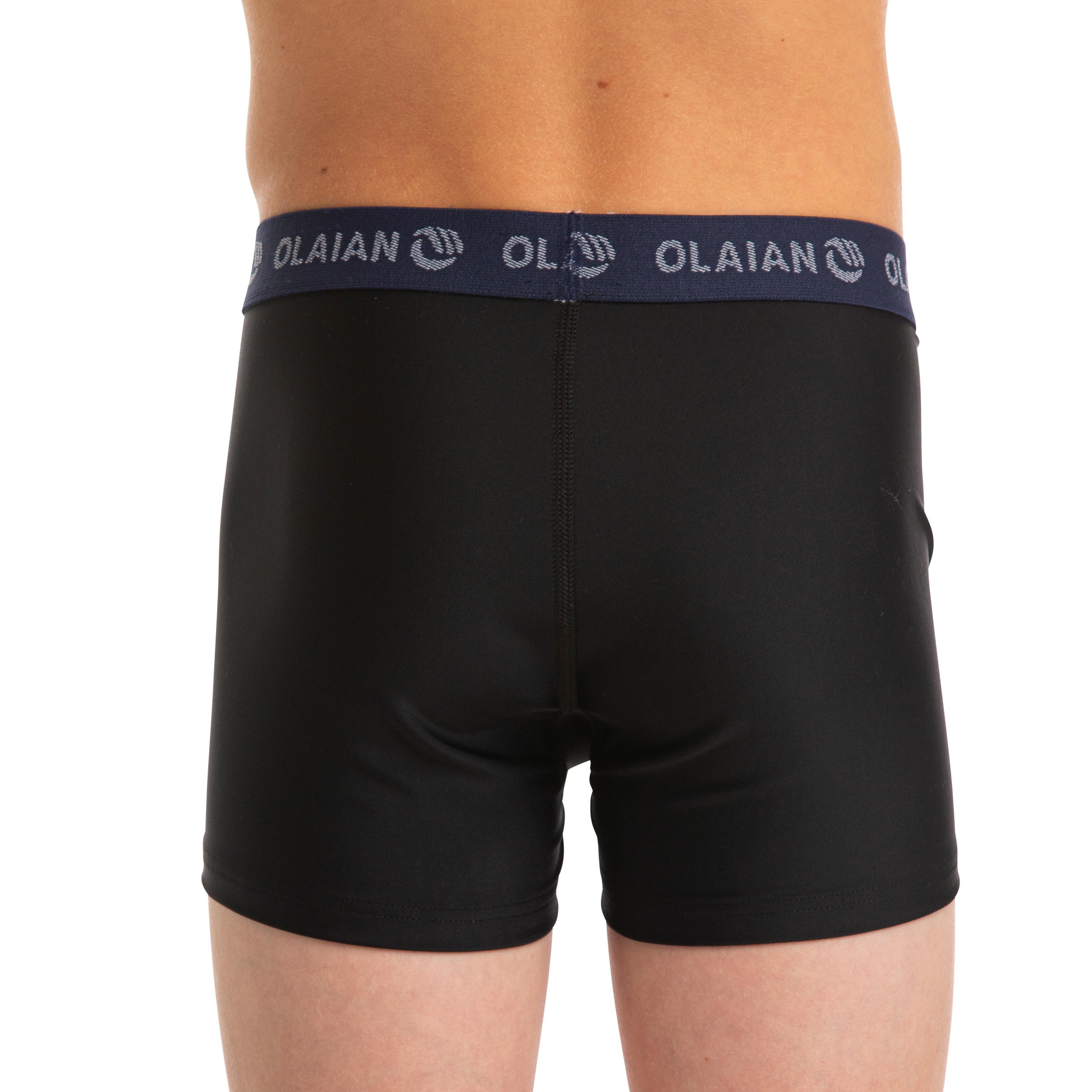 DECATHLON Boxerkové plavky 500 TWEEN na surfovanie čierne 14-15 r (160-166 cm) · záber 4