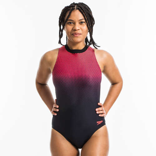 Badeanzug Aquafitness Hydrasuit Phoenix Damen Schwarz Rot Speedo Decathlon