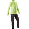 Trainingsanzug warm 100 Warmy Zip Gym Kinder grün mit Print