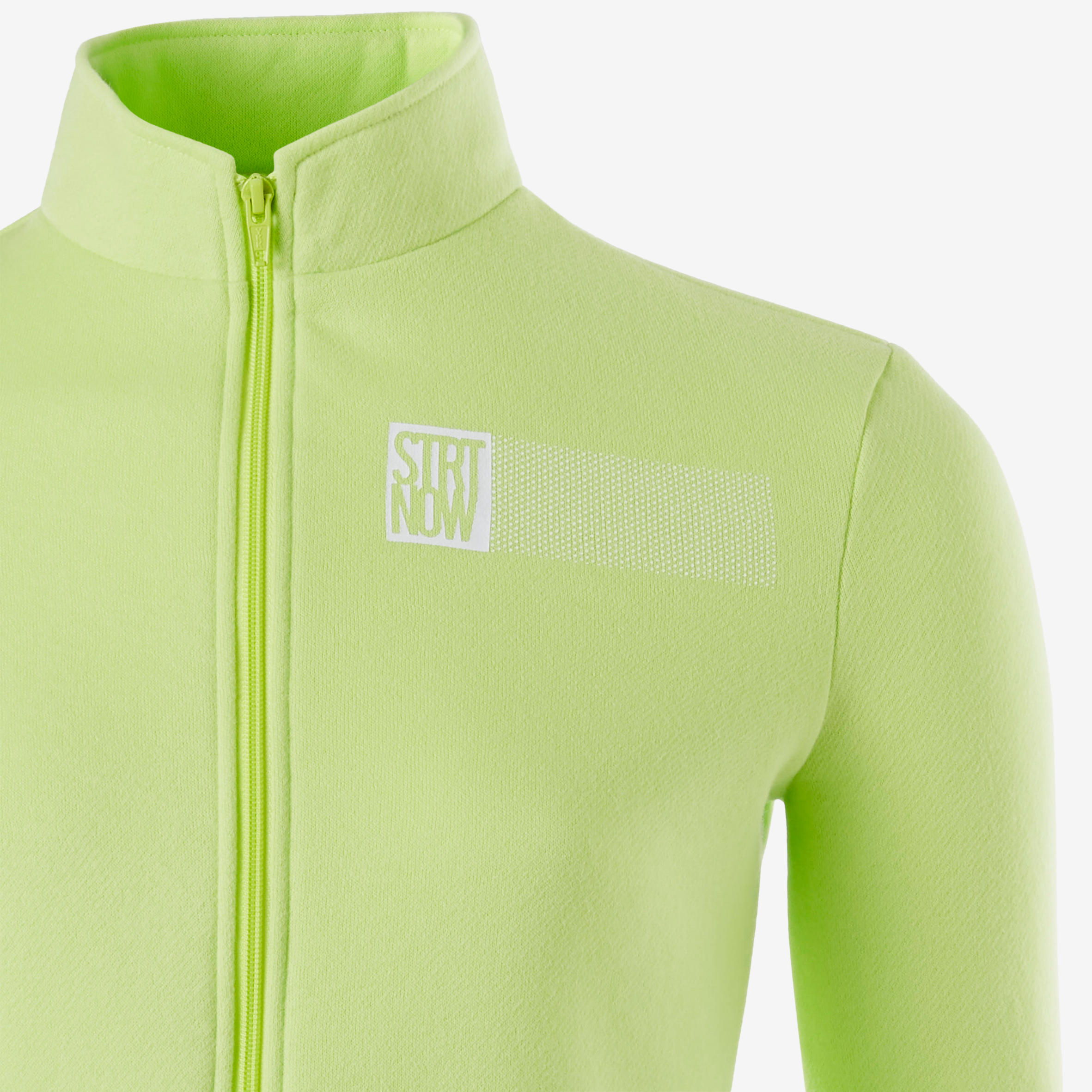 Girls' Warm Zip-Up Gym Tracksuit Warmy 100 - Green Print 4/5