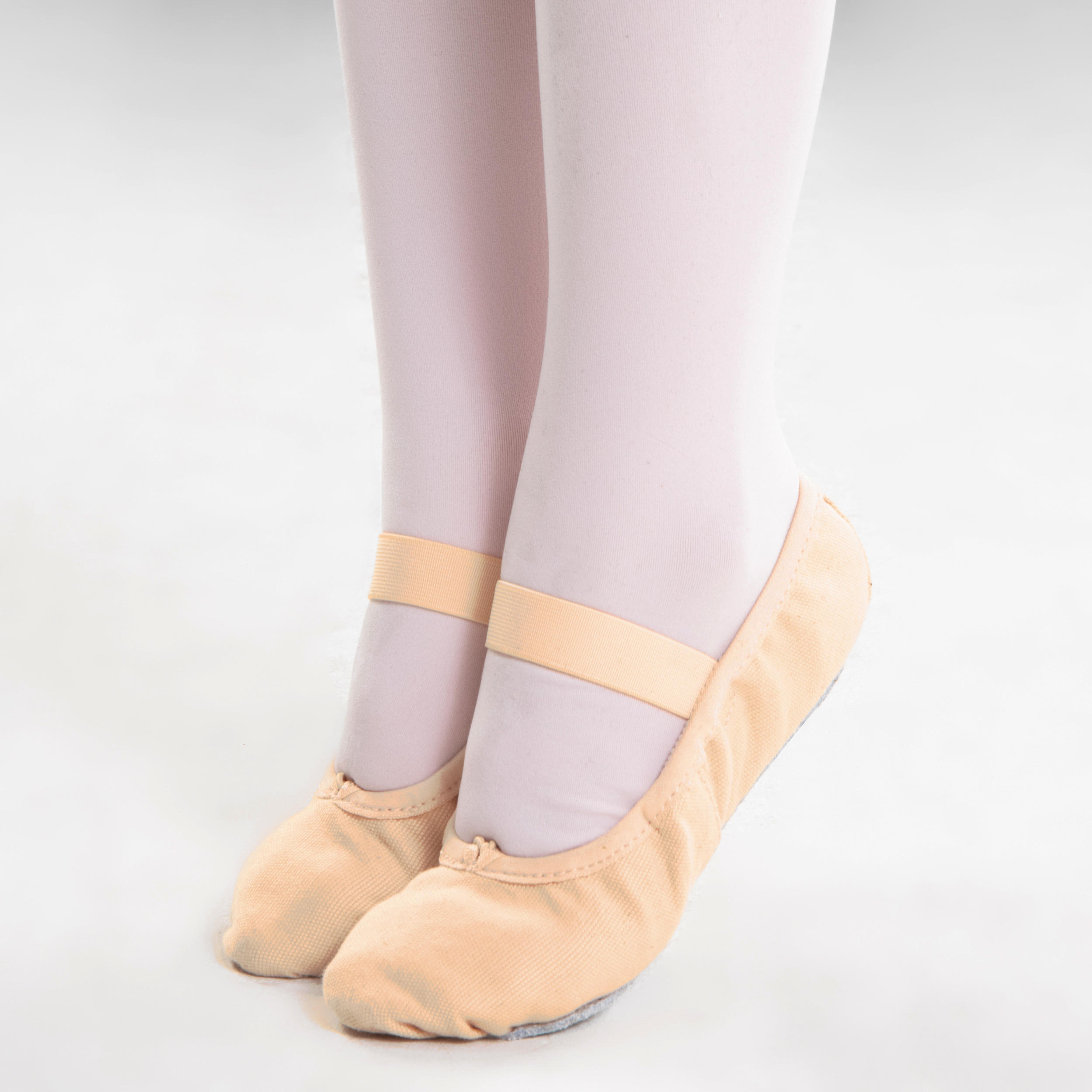 Demi-pointes danse classique toile semelles entières saumon tailles 25-40 12/18
