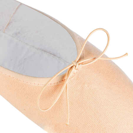 Ballet Full Sole Demi-Pointe Canvas Shoes Sizes 8C to 7 - Salmon