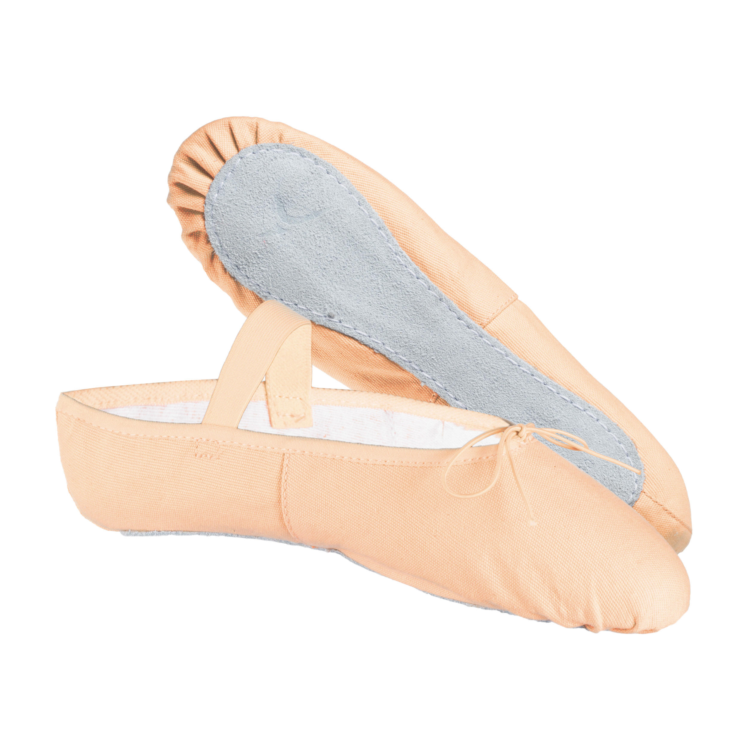 Demi-pointes danse classique toile semelles entières saumon tailles 25-40 16/18