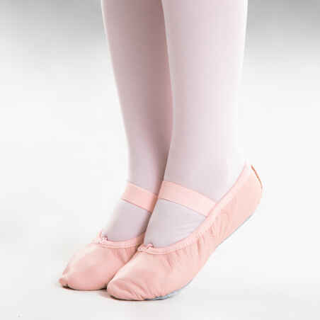 Leather Full Sole Demi-Pointe Shoes with Straps Sizes 7.5C to 6.5 - Pink