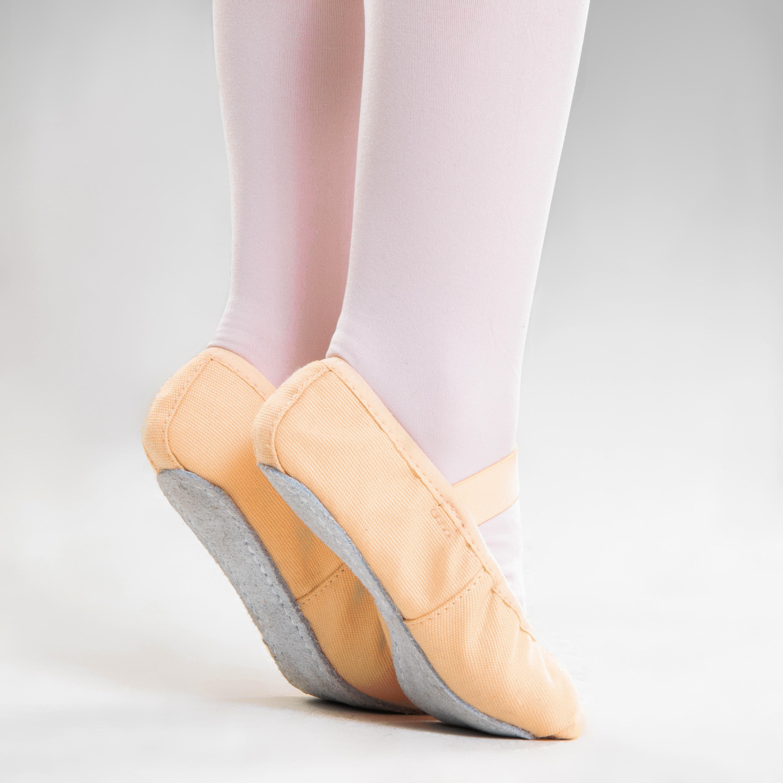 Demi-pointes danse classique toile semelles entières saumon tailles 25-40 17/18