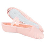 Full Leather Sole Demi-Pointe Shoes with Straps Sizes 7.5C to 6.5 - Pink