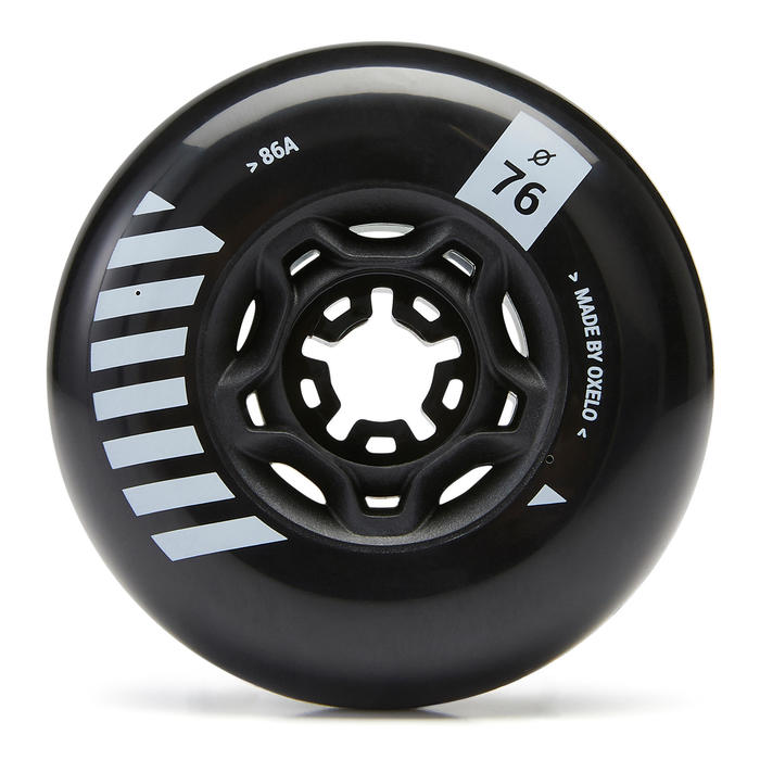 4 roues roller freeride MF 76mm 86A noires OXELO Decathlon