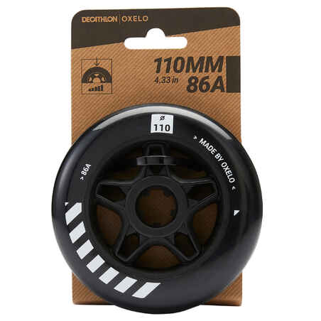 3 x 110 mm 86A Inline Skating Wheels - Black