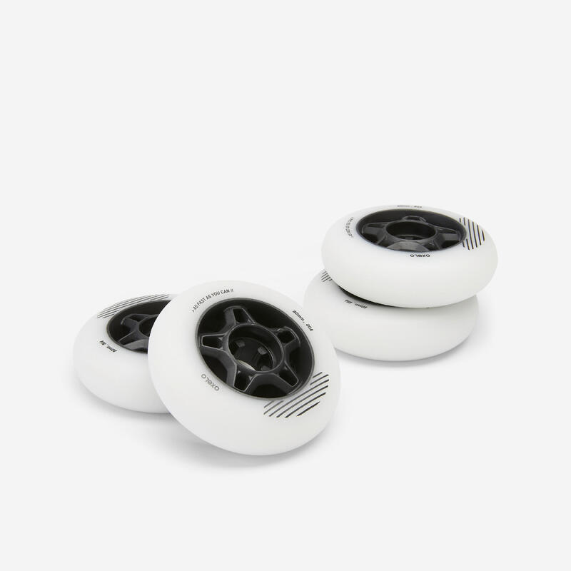 OXELO Yetişkin Paten Tekerleği - 80 mm - 80A - Beyaz - Fit Fitness OXELO Yetişkin Paten Tekerleği - 80 mm - 80A - Beyaz - Fit Fitness