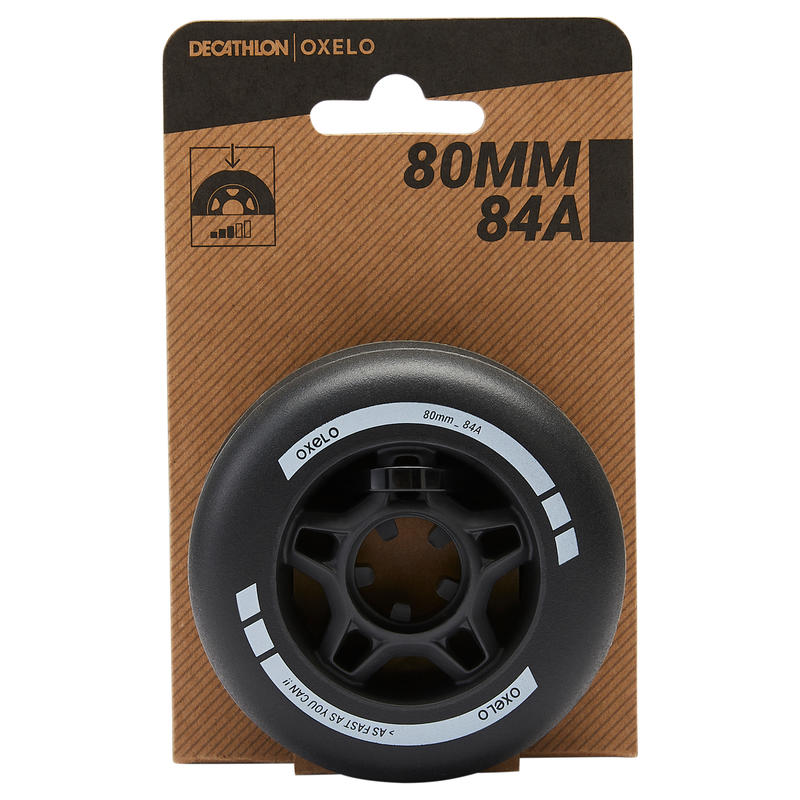 Колеса для роликових ковзанів 84A, 80 мм, 4 шт. чорні - Decathlon