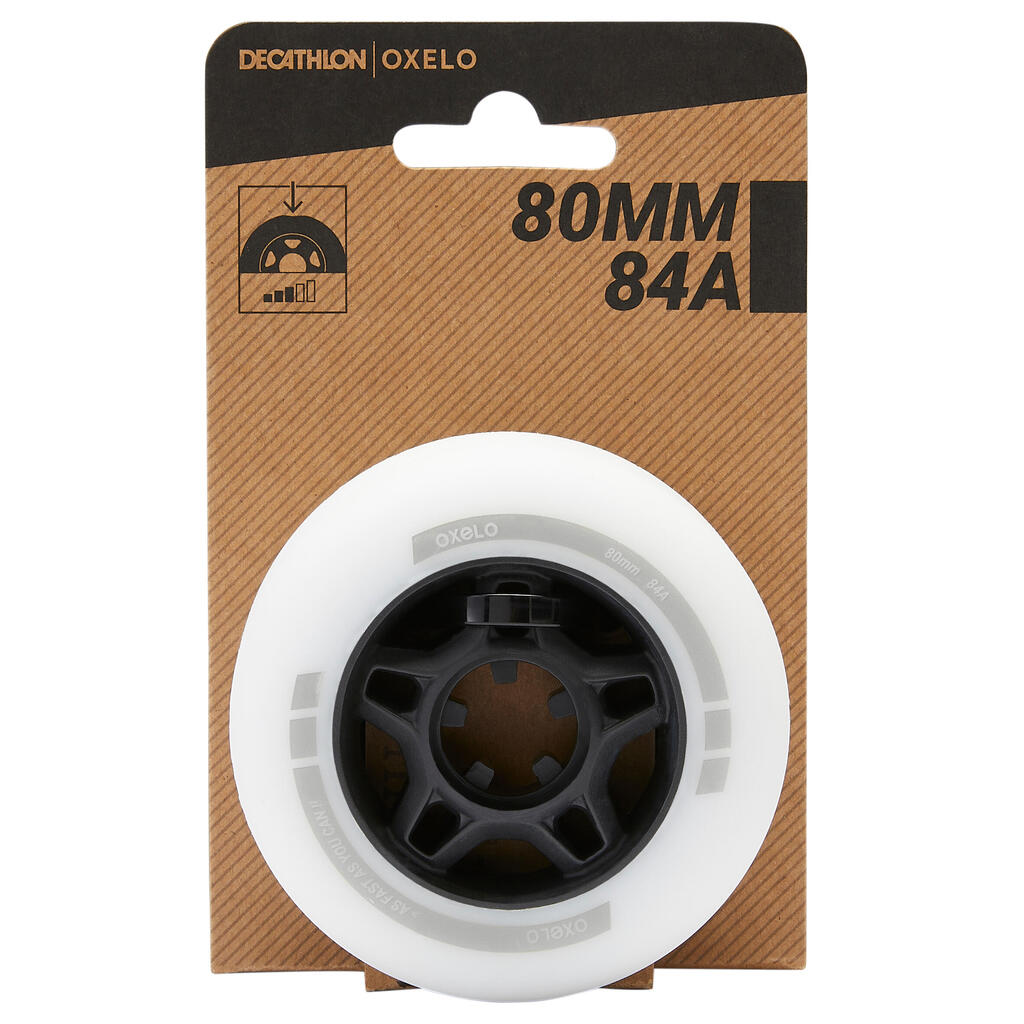 80 mm 80A Fitness Inline Skating Wheels 4-Pack - White