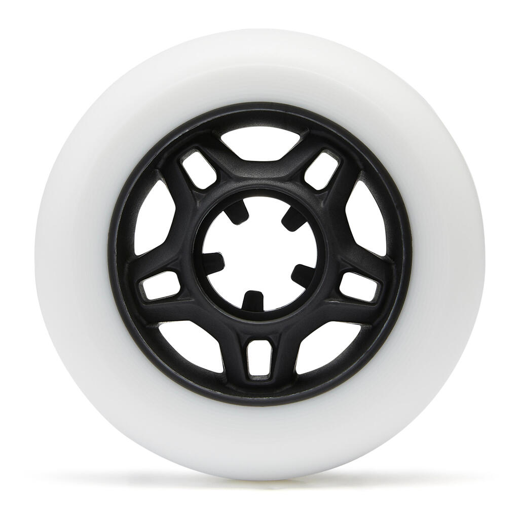 76mm 80A Adult Fitness Inline Skating Wheels 4-Pack Fit - White