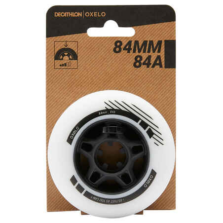 84 mm 84A Fitness Inline Skating Wheels 4-Pack - White