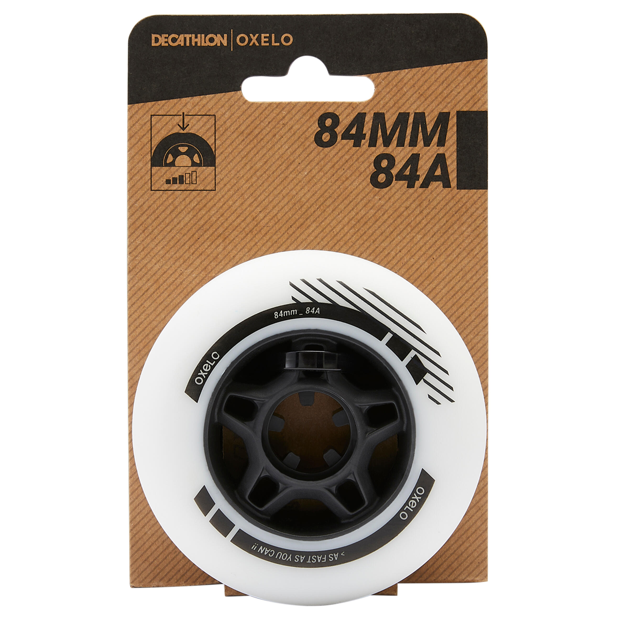 84 mm 84A Fitness Inline Skating Wheels 4-Pack - White 2/3