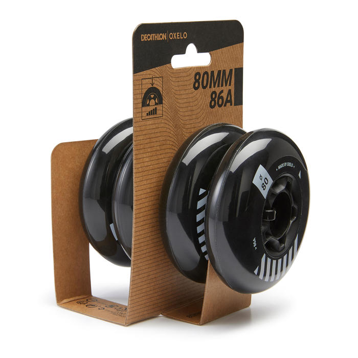 4 roues roller freeride 80mm 86A noires OXELO Decathlon