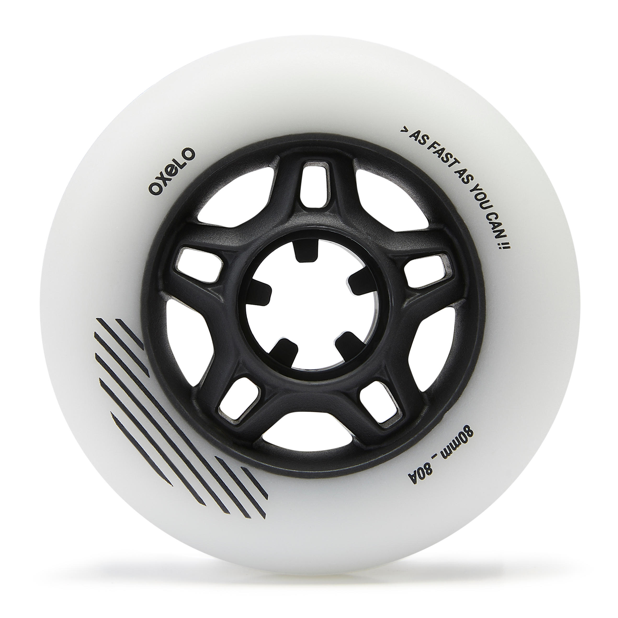 Adult 80mm 80A Fitness Inline Skating Wheels Fit 4-Pack - White 2/6