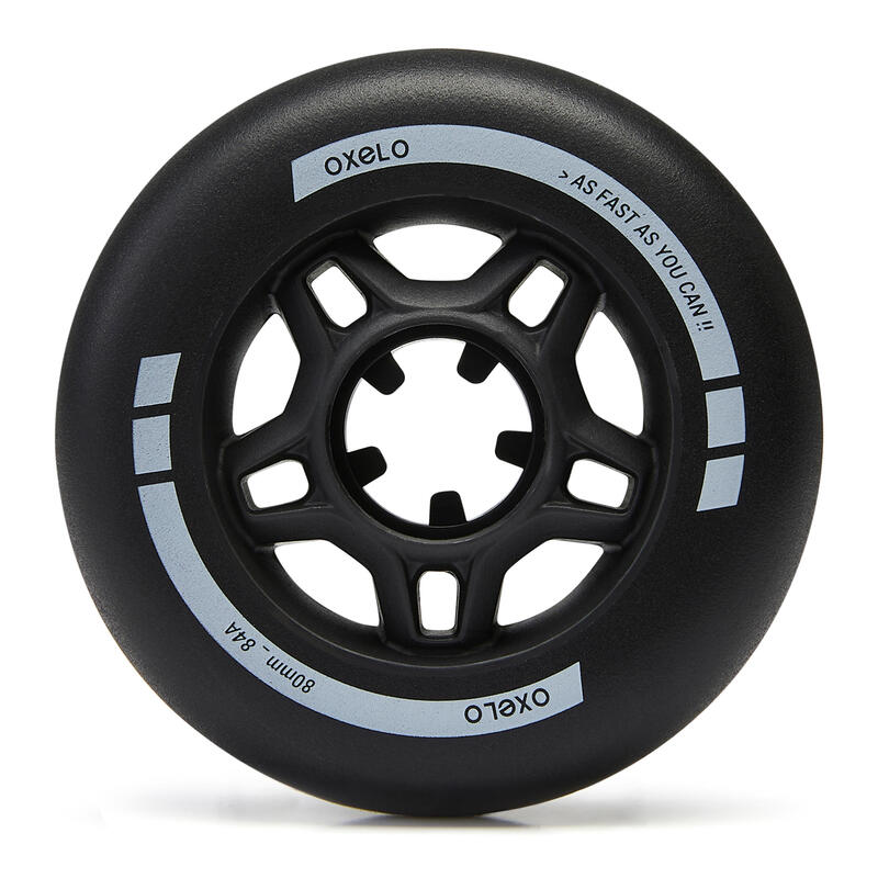 Fitness Pateni Tekerleği - 4 Adet - 80 mm/84 A - Siyah - Fit