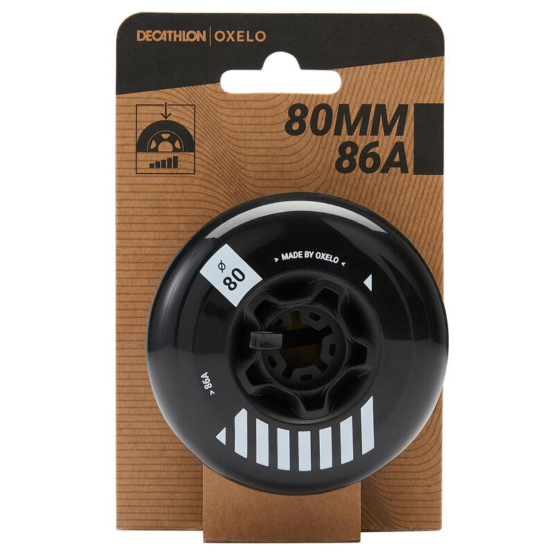 Set 4 roți Freeride 80 mm 86A Alb 