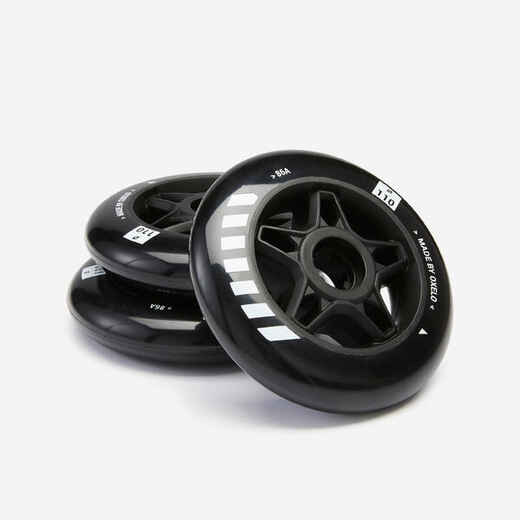 
      110 mm / 86A Inline Fitness Skate Wheels 3-Pack - Black
  