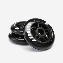 3 roues de roller en ligne OXELO 110mm / 86A noires