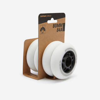 80mm 84A Inline Skating Wheels 4-Pack - White