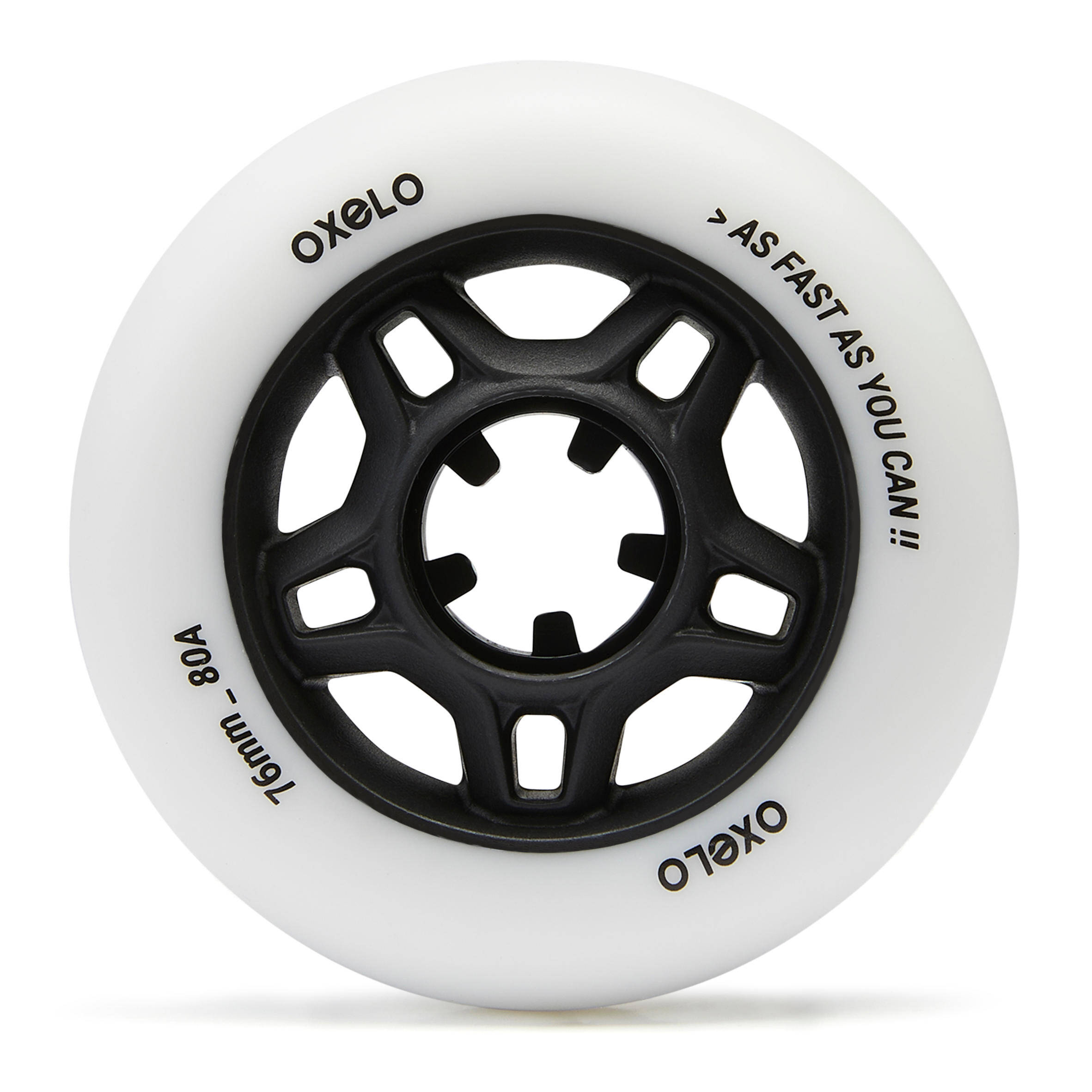 76mm 80A Adult Fitness Inline Skating Wheels 4-Pack Fit - White -  2