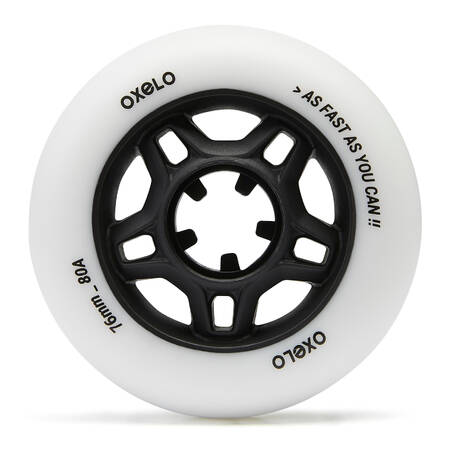 76mm 80A Adult Fitness Inline Skating Wheels 4-Pack Fit - White