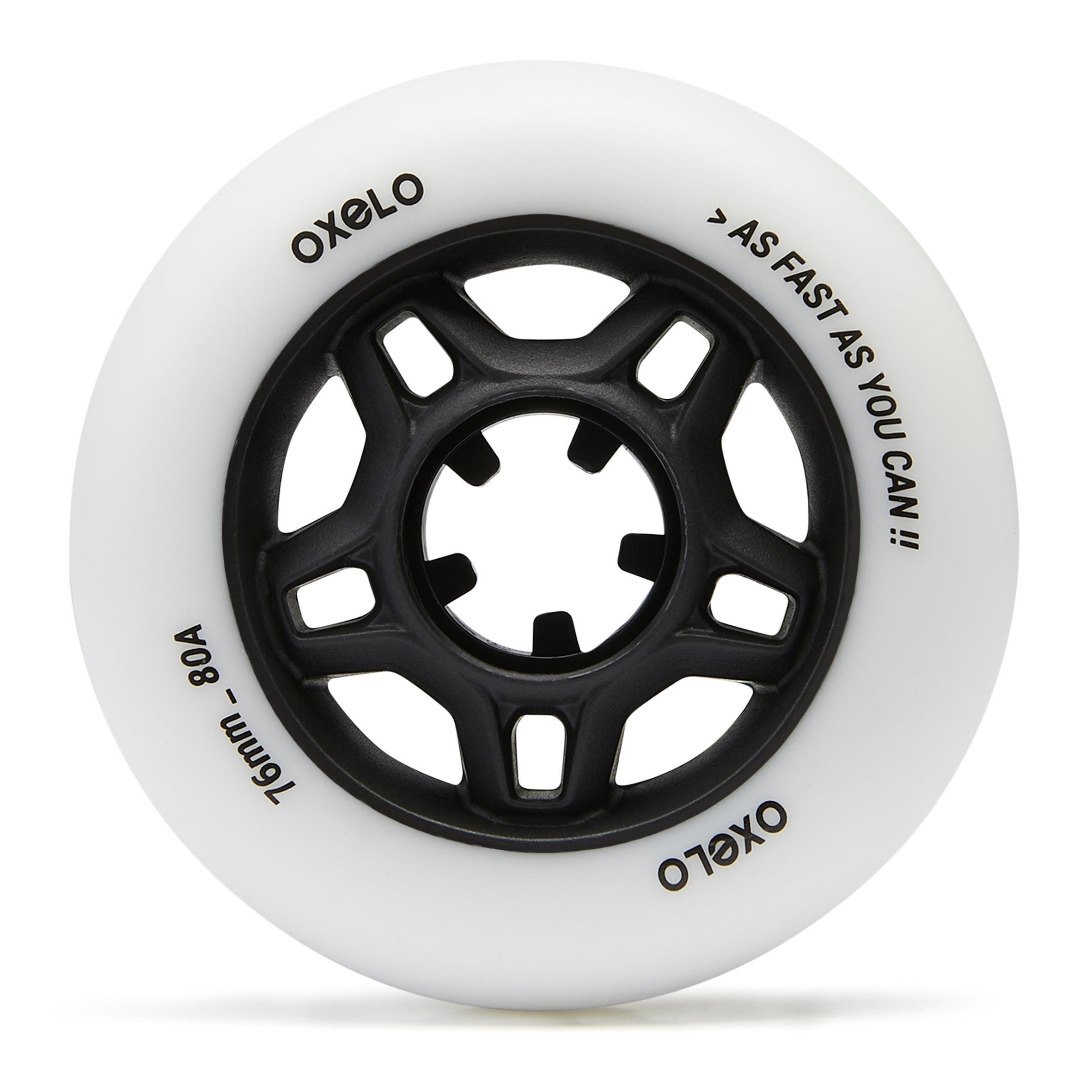 76mm 80A Adult Fitness Inline Skating Wheels 4-Pack Fit - White 2/6