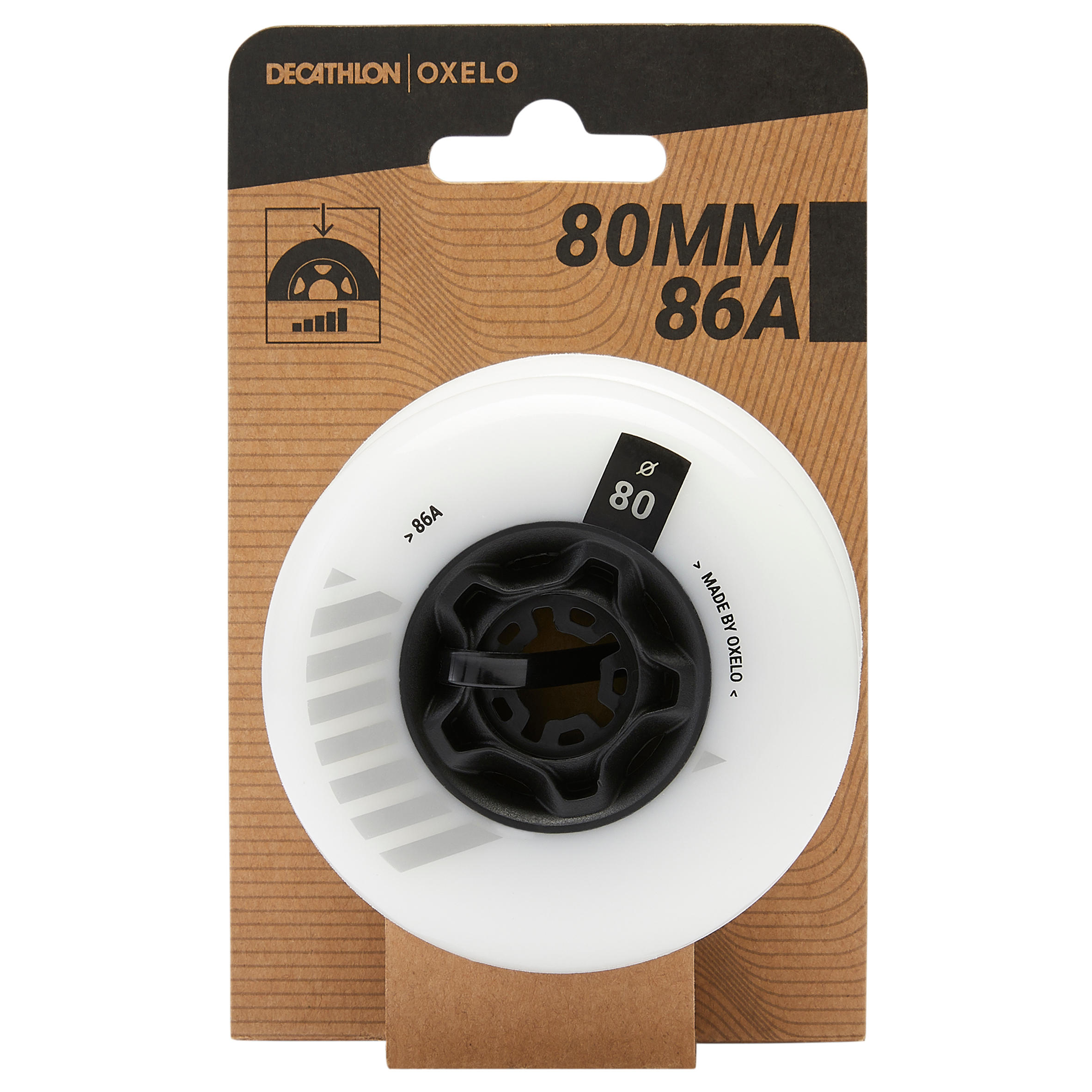 80 mm 86A Freeride Inline Skating Wheels 4-Pack - OXELO