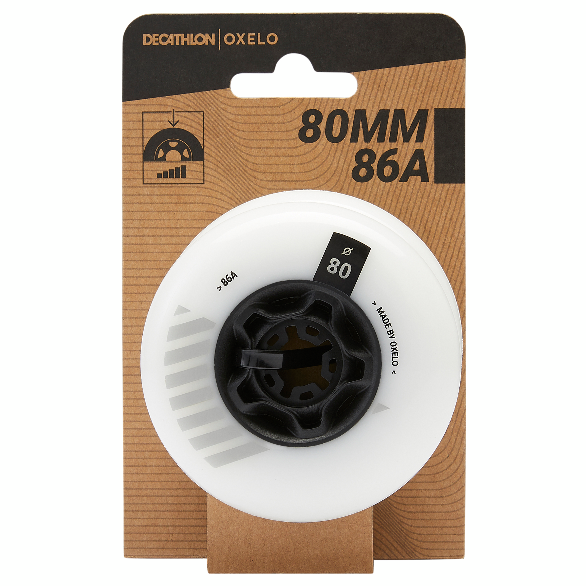 4 roues de roller en ligne freeride 80mm 86a blanches - Rollers - Oxelo- Clubs - Entreprises - Collectivités - Associations