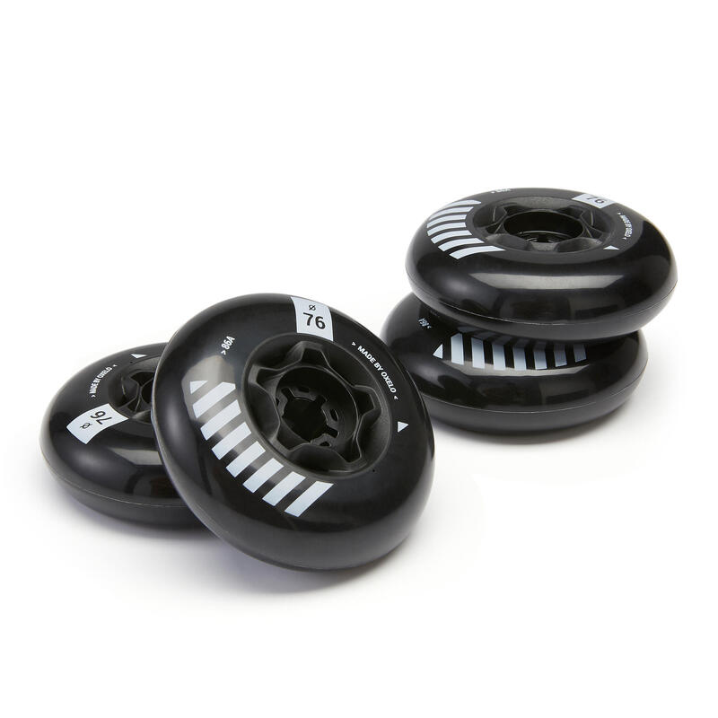 Set 4 roți Freeride MF 76 mm 86A Alb 