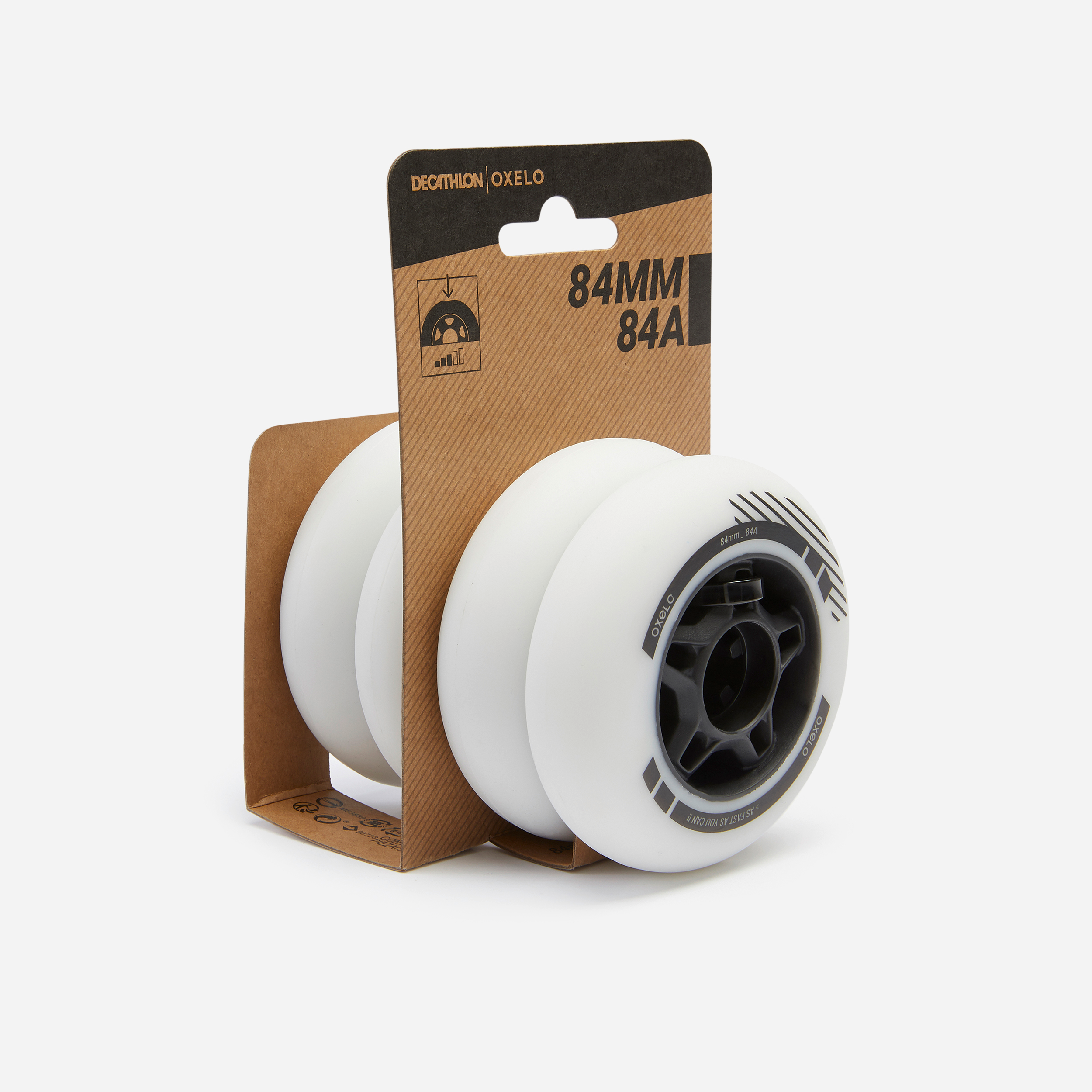 4 roues de roller en ligne fitness 84mm 84a blanches - Rollers - Oxelo- Clubs - Entreprises - Collectivités - Associations