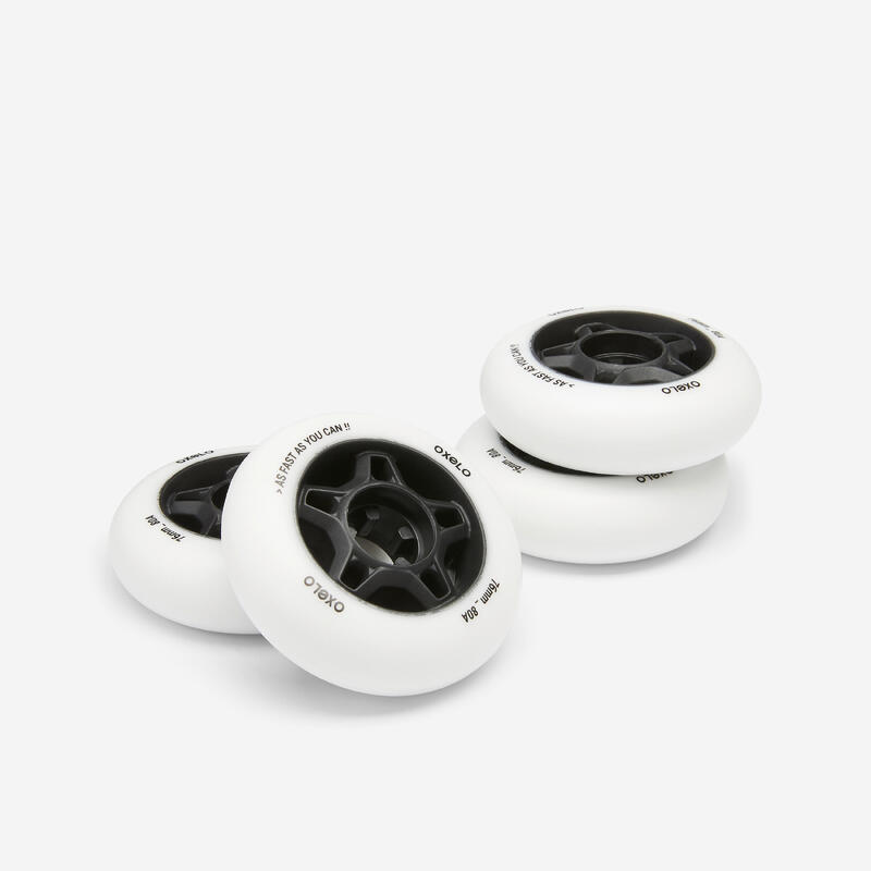 Inline Skating Wheels 4-Pack 76mm 80A - Adults