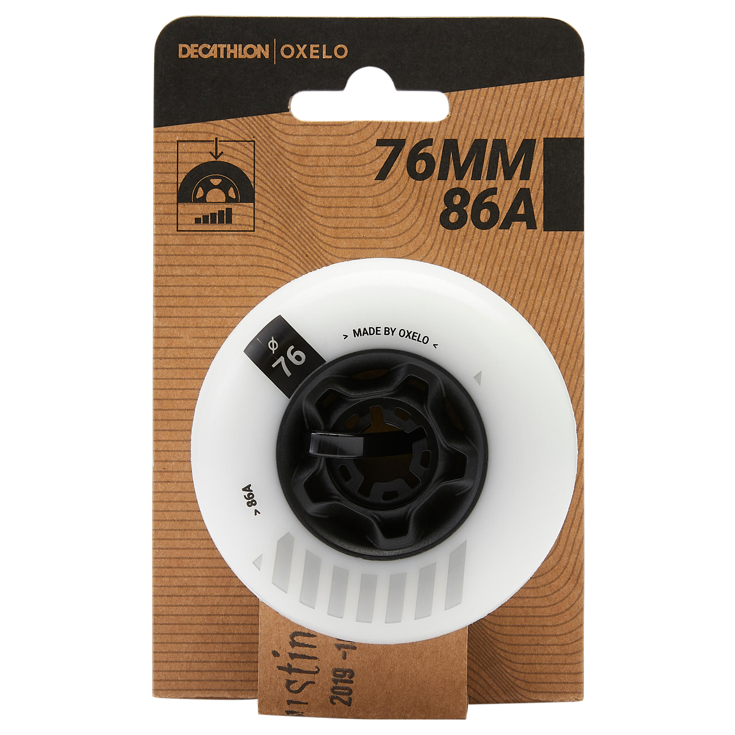 OXELO 76mm/86A Freeride Inline Skating Wheels MF 4-Pack - White